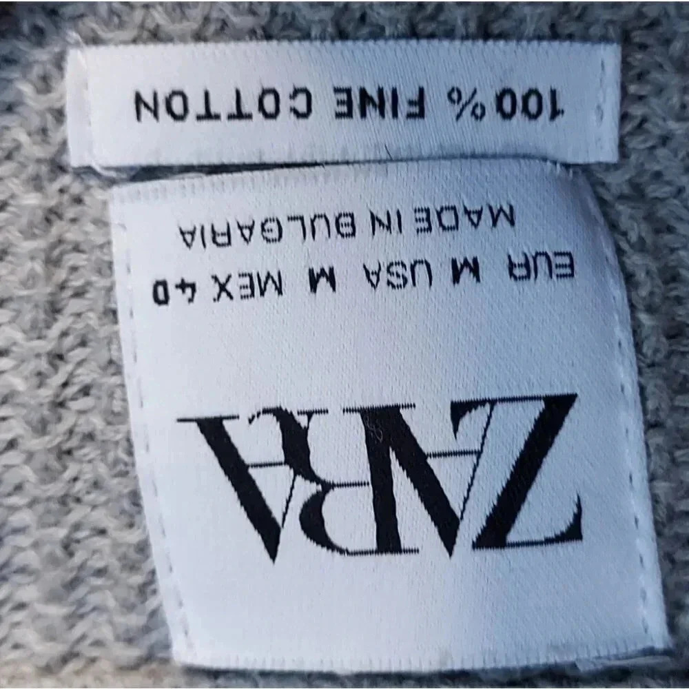 Zara Grey Size M Knit Sweater - Picture 4 of 6